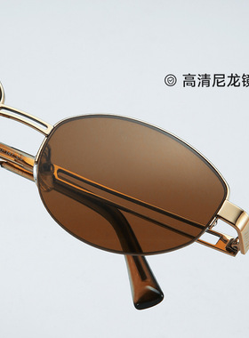 纯钛老钱风Backbone半框墨镜女款高级感2026新款防紫外线太阳眼镜