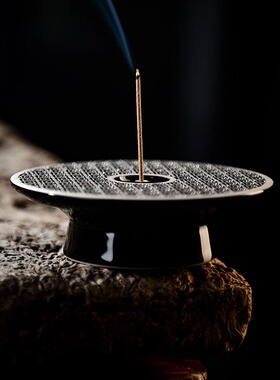 瓷茶记玄色回纹系列香插