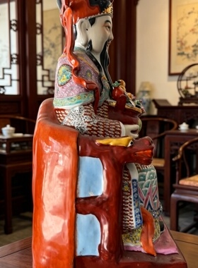景德镇家用摆件神像捧举宝盆财神爷像文财神招财店铺开业礼品60cm