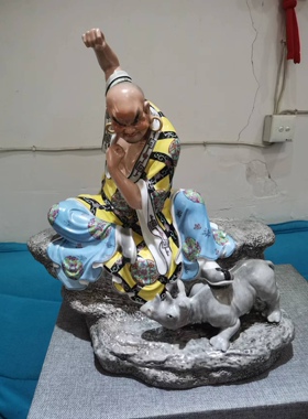 景德镇精品彩绘陶瓷器十八罗汉佛像18尊者雕塑像摆件一套工艺礼品