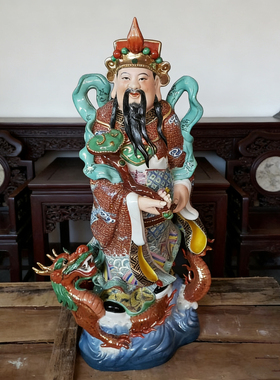 站怪福禄寿三星景德镇重工粉彩吉祥送礼长辈吉祥家居供奉摆件55cm