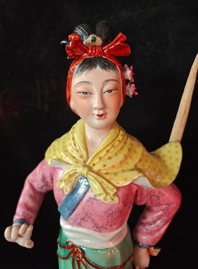 女将军像穆桂英神像花木兰景德镇陶瓷雕刻摆件杨门女将供奉摆件55