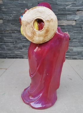 家居会所商铺茶室禅意摆件景德镇手工陶瓷达摩祖师人物收藏艺术品