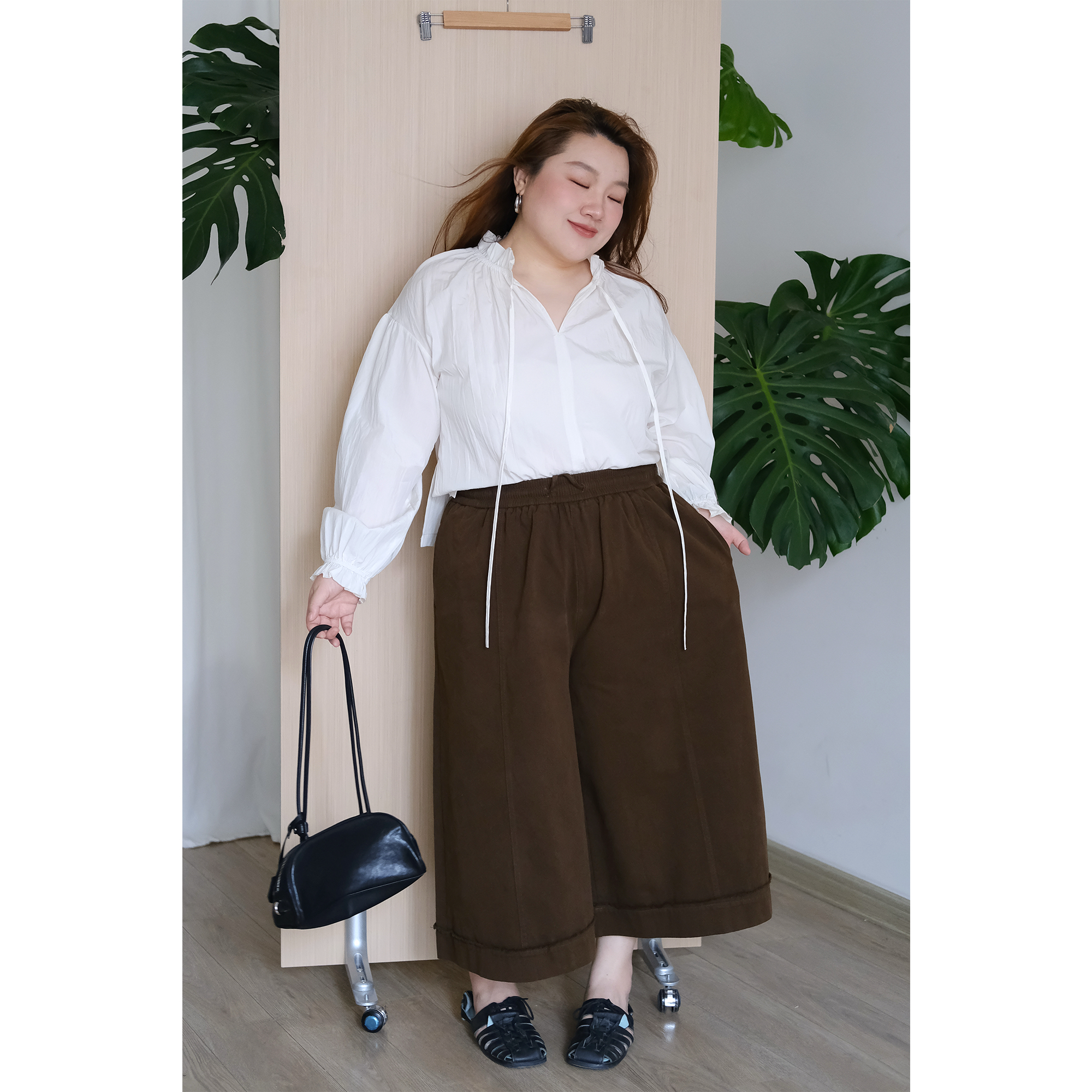 zooobaby08/18韩系简约抽绳花边领宽松小衫衬衫休闲百搭长袖上衣,淘宝优惠券,粉丝福利购,淘宝优惠卷