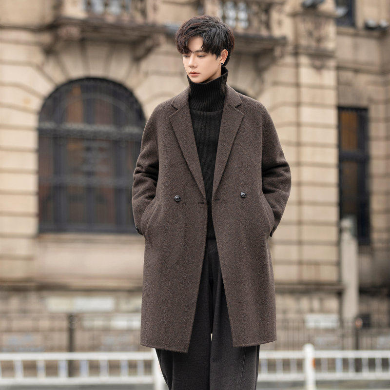 双面绒羊毛大衣男士2025新款秋冬季加厚中长款风衣呢子外套高级感,淘宝优惠券,粉丝福利购,淘宝优惠卷