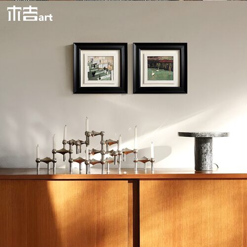 池羽境展】木吉现代艺术客厅沙发背景墙装饰画卧室床头高级感挂画 - 图3