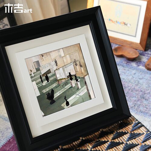 池羽境展】木吉现代艺术客厅沙发背景墙装饰画卧室床头高级感挂画 - 图0