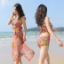 Áo tắm mới 2019 nữ chia bikini bikini trắng ba mảnh kiểu váy xòe nhỏ thơm bơi suối nước nóng - Bikinis