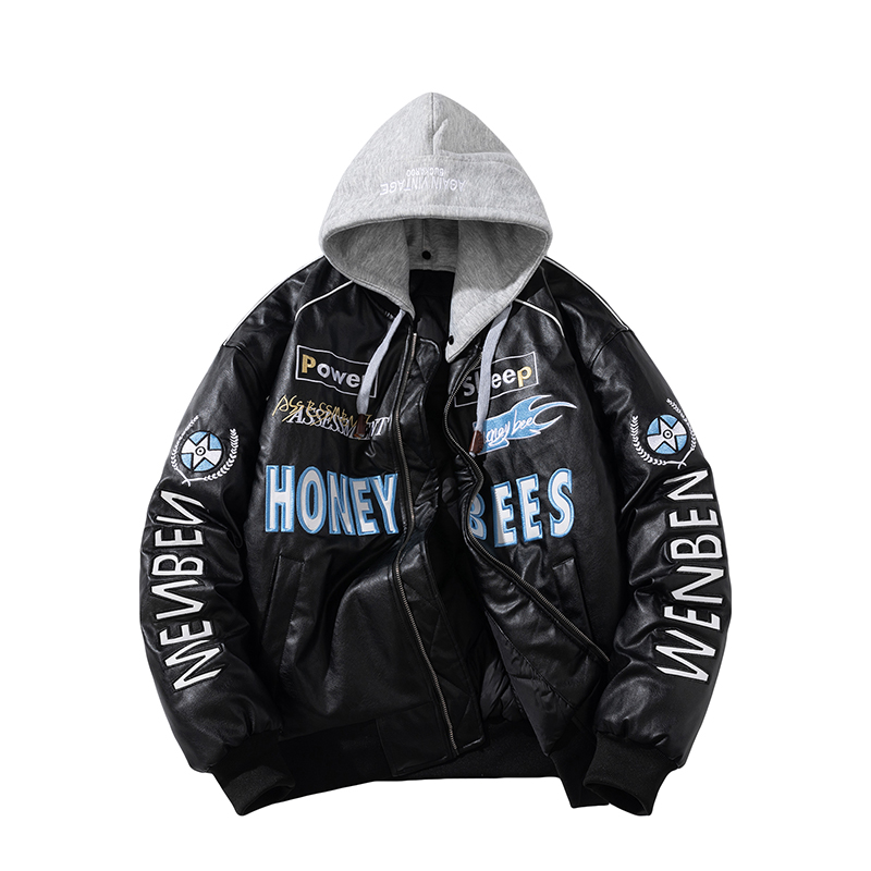 mYes牧野森美式夹克外套男女情侣春秋冬街头飞行员机车赛车服皮衣 - 图3