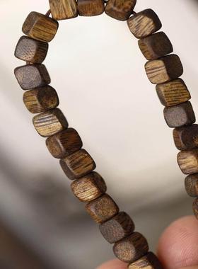 绿棋楠四方珠6x6mm 32颗 手串 木简约盘玩文玩念珠送礼饰品