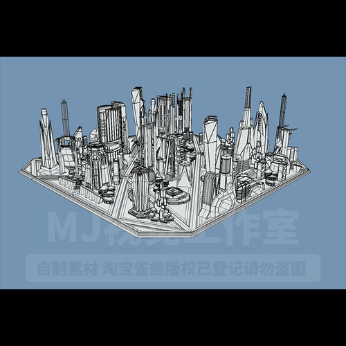 未来科技科幻城市蓝图电商场景模型建模素材blender建筑工业84 - 图1