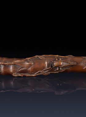 纯铜一鸣惊人镇纸摆件工艺品竹蝉礼品书桌家居装饰品莲年有鱼礼品