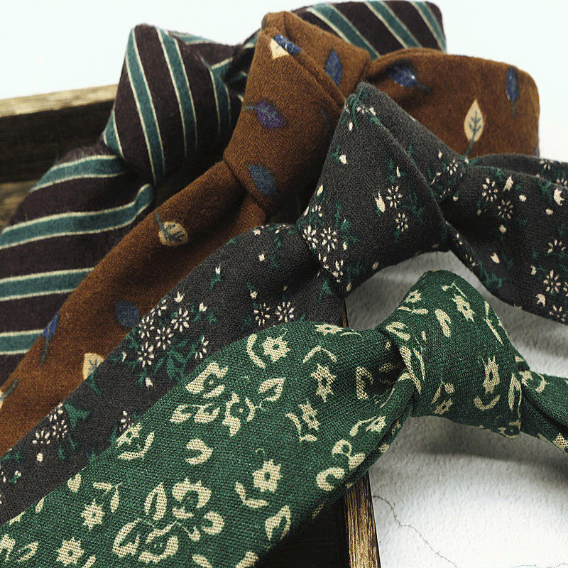墨绿色花纹复古休闲结婚上班领带棉麻重彩条纹棕色咖色黑色仿羊毛,淘宝优惠券,粉丝福利购,淘宝优惠卷