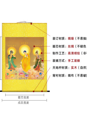 西方三圣佛堂供奉结缘高清画像