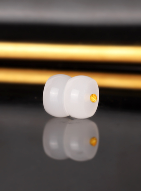 新疆和田玉白玉散珠10x5mm 2369号 羊脂白玉隔珠配珠单珠 一级白