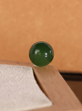 天然俄料老坑碧玉散珠9.8mm 2085号 和田玉羊脂玉配珠隔珠圆珠