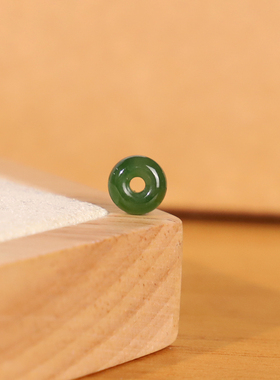 俄料碧玉面包圈甜甜圈 443号 直径8.1x4.1mm 碧玉和田玉隔珠散珠