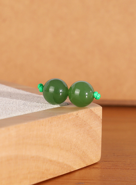 天然俄料碧玉散珠6mm 1504号 阳绿和田玉配珠隔珠