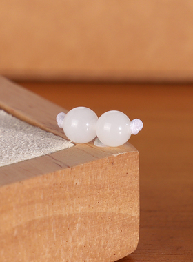 高货俄料和田玉白玉散珠6mm 260号 羊脂白玉对珠配珠单珠 一级白