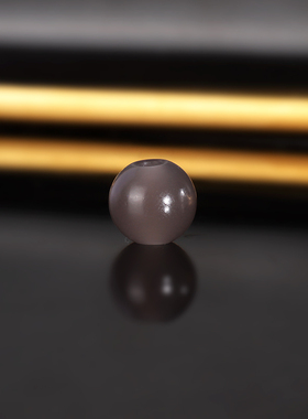 新疆和田玉烟紫散珠9.8mm 2264号 大孔柔光烟紫羊脂玉 一物一图