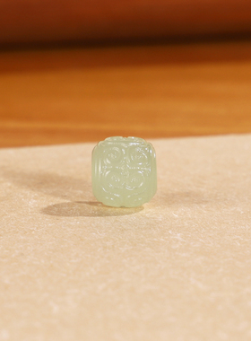 天然和田玉回纹桶珠精工散珠