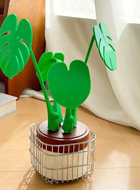 龟背竹隔热垫杯垫餐桌装饰摆件