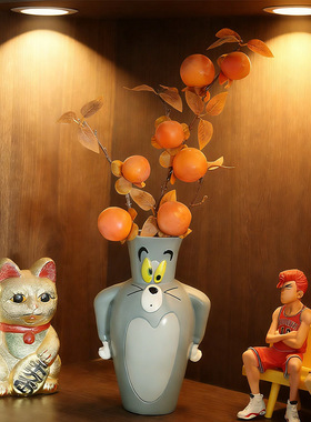 2026新年柿柿事事如意汤姆猫花瓶