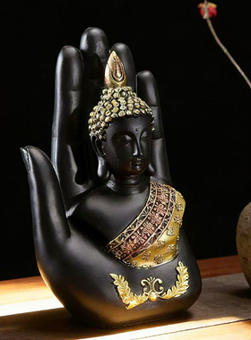 禅意掌心佛像茶室供奉摆件