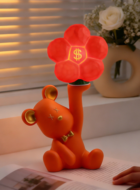 可爱发财暴力熊小夜灯卧室床头灯