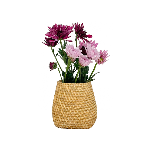 ins藤编花瓶摆件客厅插花创意情绪稳定花瓶高级感小众仿真干花器 - 图3