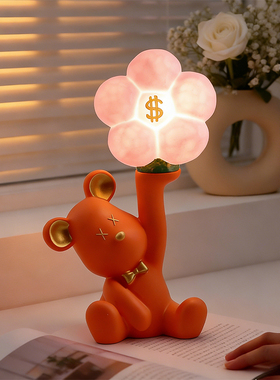 可爱发财暴力熊小夜灯卧室床头灯