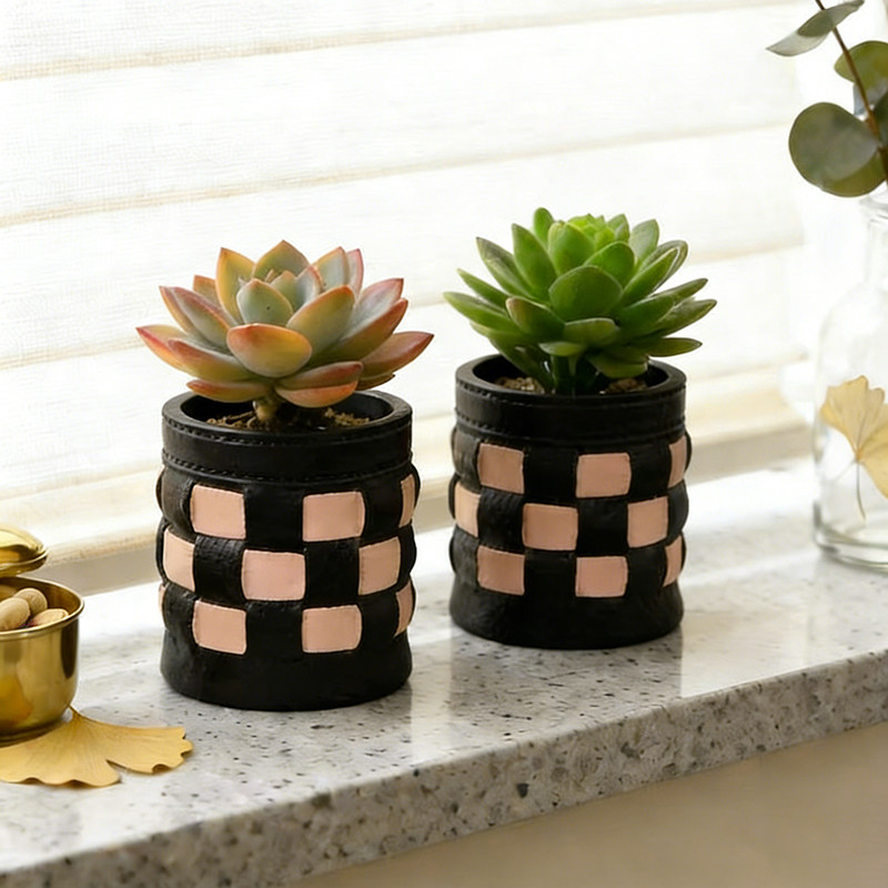 创意仿皮革花盆仙人球多肉绿植物盆栽客厅阳台办公室工位桌面装饰,淘宝优惠券,粉丝福利购,淘宝优惠卷