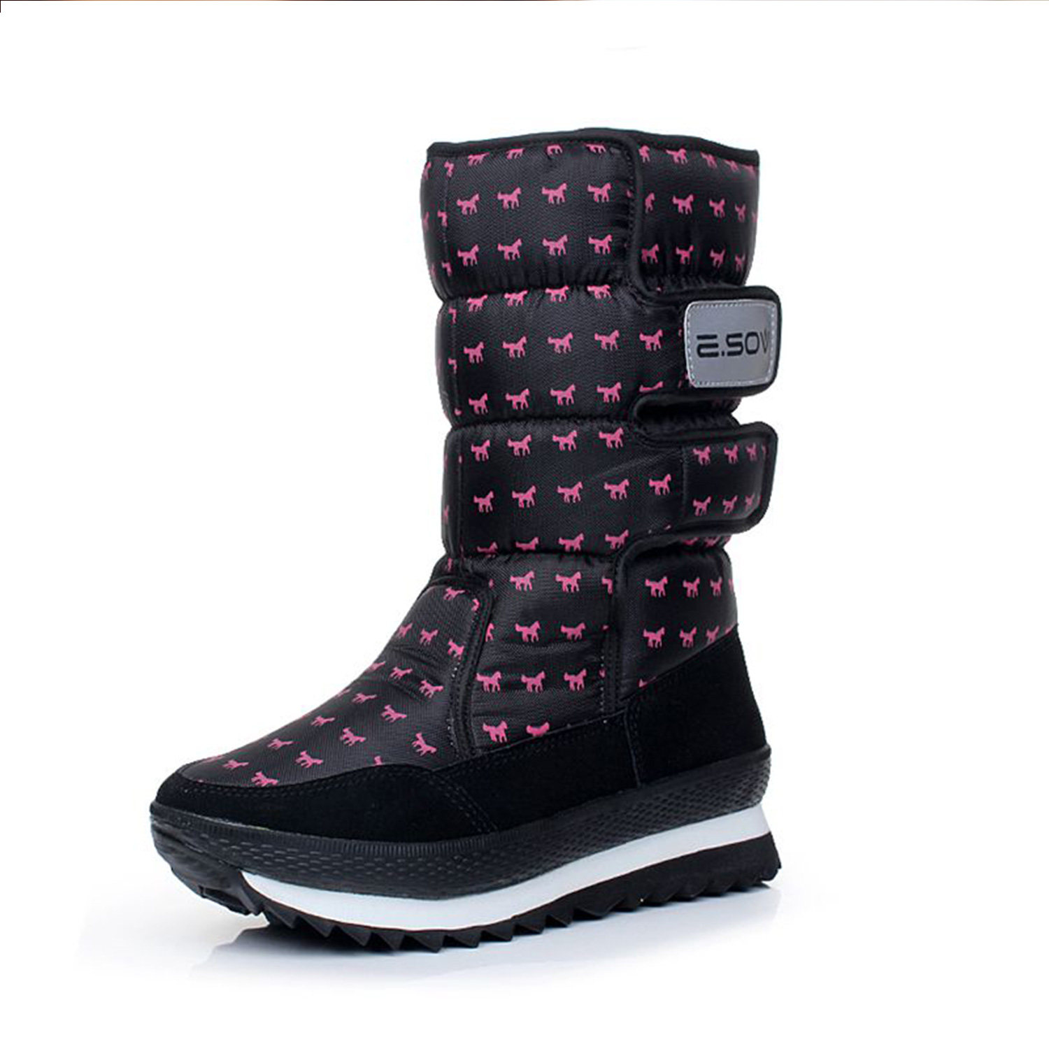 冬季新款棉靴防水防滑雪地靴女加厚保暖中筒靴厚底雪地鞋短靴女靴,淘宝优惠券,粉丝福利购,淘宝优惠卷