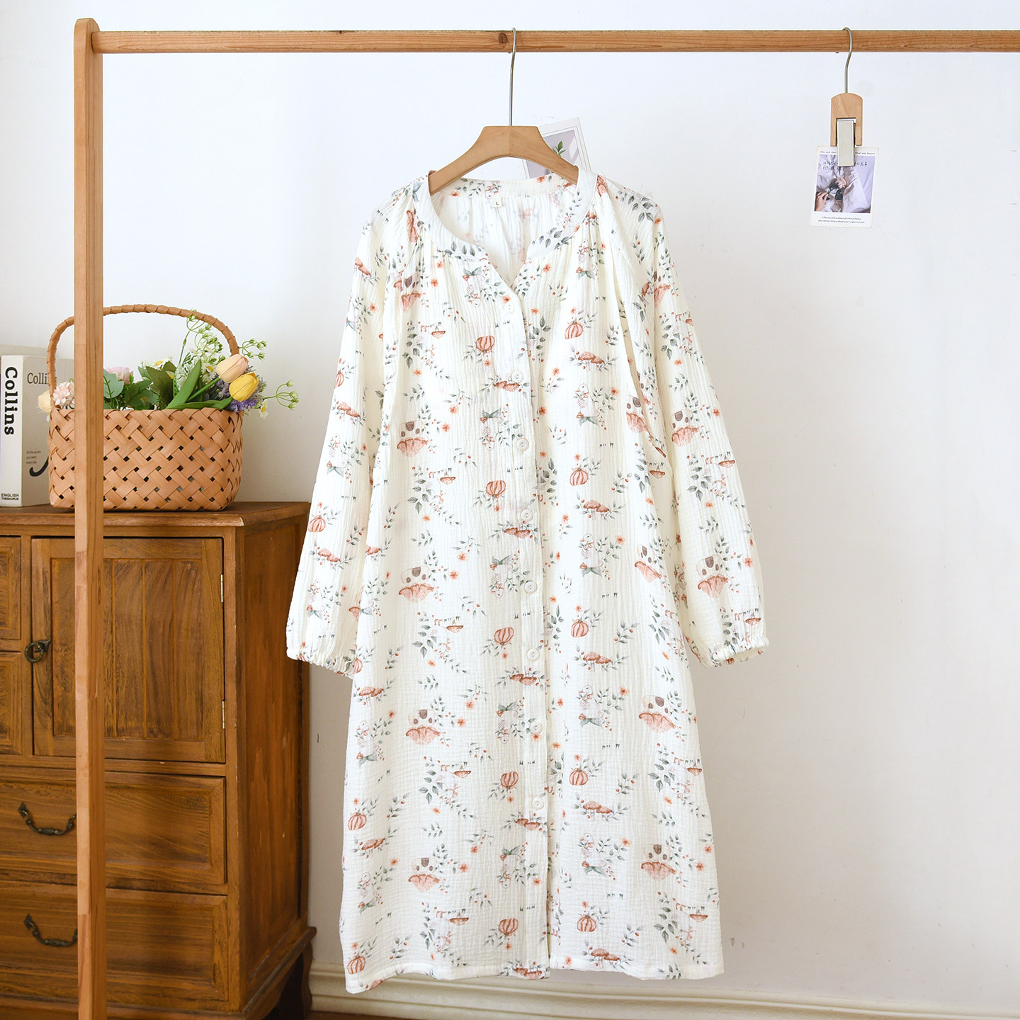 带胸垫月子服纯棉纱布待产睡裙长裤春秋孕妇睡衣产妇哺乳喂奶夏季,淘宝优惠券,粉丝福利购,淘宝优惠卷