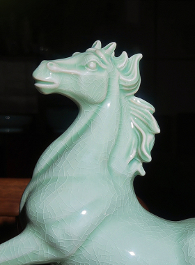 谦泰汝窑陶瓷摆件新中式开业礼物