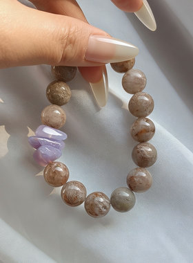 天然水晶千层幽灵紫玉晶手链女款时尚百搭送女友闺蜜生日礼物