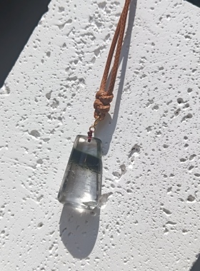 天然水晶绿幽灵水晶吊坠项链女款时尚百搭饰品礼物送女友闺蜜生日