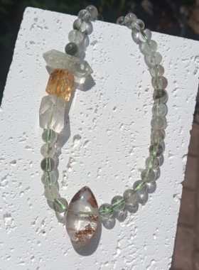 天然绿幽灵水晶手链女款手串珠子珠串新中式国风手饰项链