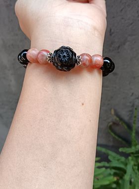 福利款紫水晶南红黑曜石手链女款手串饰品礼物送女友闺蜜生日礼物