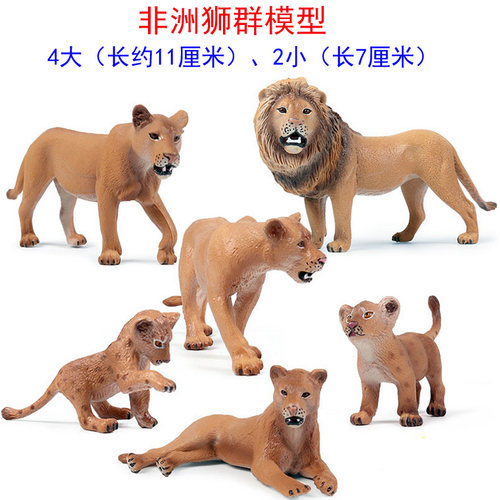 硬PVC狮子战士玩具雄狮母狮小摆件仿真模型非洲狮群猫科动物公仔 - 图2
