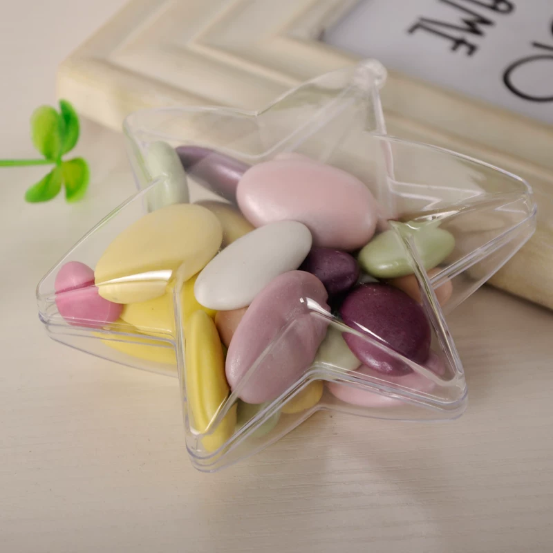 Transparent plastic box hollow hexagonal candy box wedding candy box creative wedding gift box decoration