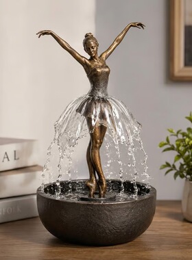 跨境legant Ballerina Tabletop Water Fountain芭蕾舞女喷泉摆件