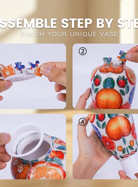3D拼图花瓶创意插花摆件客厅家居装饰品儿童益智玩具礼物跨境