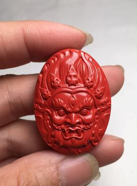 朱砂天师钟馗吊坠高含量红砂本命年护身挂件男女项链毛衣链饰品