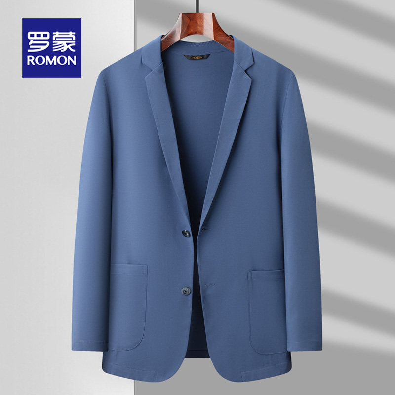 罗蒙西服外套男士2025春秋季免烫抗皱小西服商务高端上衣休闲男装,淘宝优惠券,粉丝福利购,淘宝优惠卷