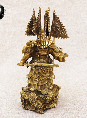 古城九龙关公纯铜供奉武财神像