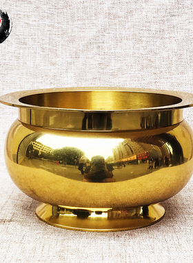 古城全铜香炉摆件亮面金玉满堂