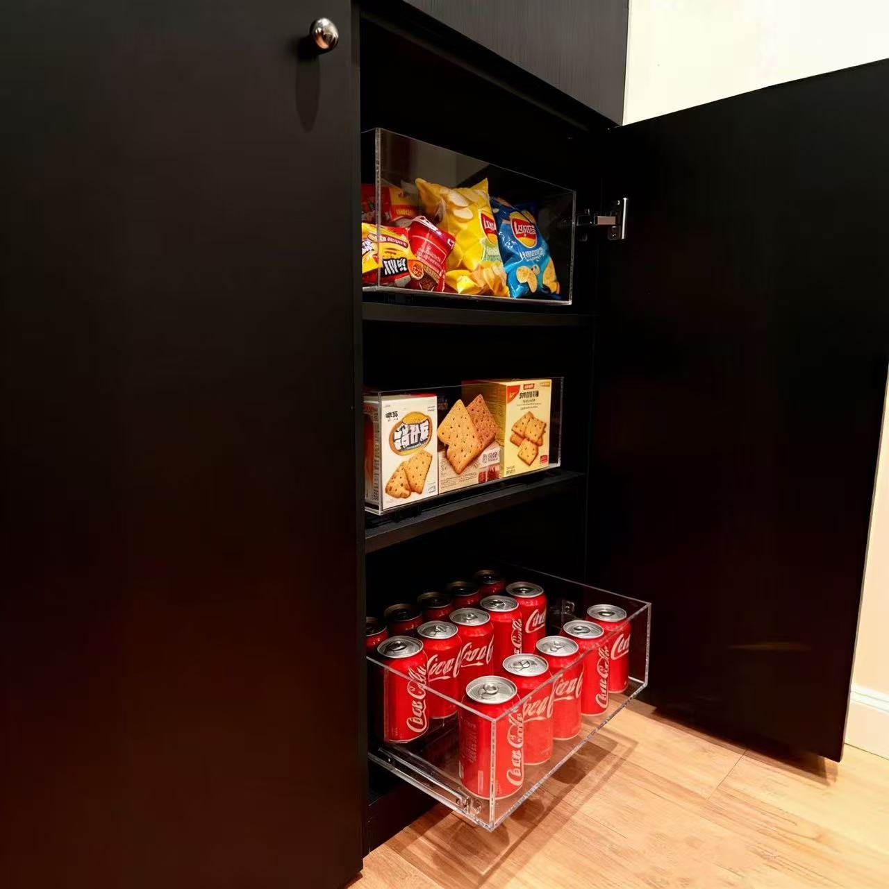 亚克力透明抽屉 厨房橱柜大怪物高柜拉篮零食柜收纳盒薄抽定制,淘宝优惠券,粉丝福利购,淘宝优惠卷