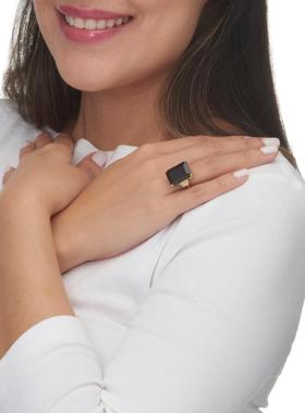 黑玛瑙托帕石925银镀18k金鸡尾酒