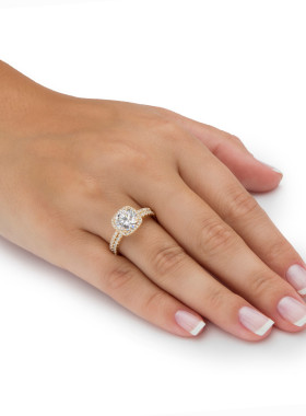 立方氧化锆925银结婚戒指